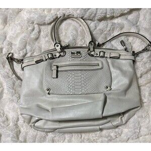 COACH #19635 NWOT MADISON EMBOSSED EXOTIC POCKET LINDSEY SATCHEL HANDBAG/PURSE